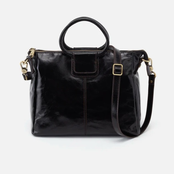 HOBO Handbags - HOBO Black Leather Satchel in Polished Leather